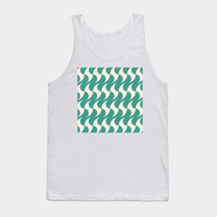 Dancing Geometric Waves - Vintage Turquoise Tank Top